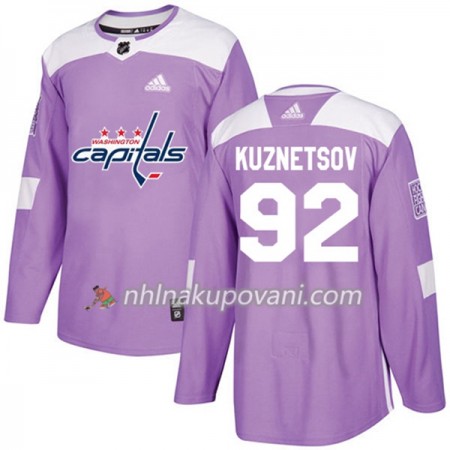 Washington Capitals Dresy Evgeny Kuznetsov 92 Adidas 2017-2018 Nachová Fights Cancer Practice Authentic - Pánské